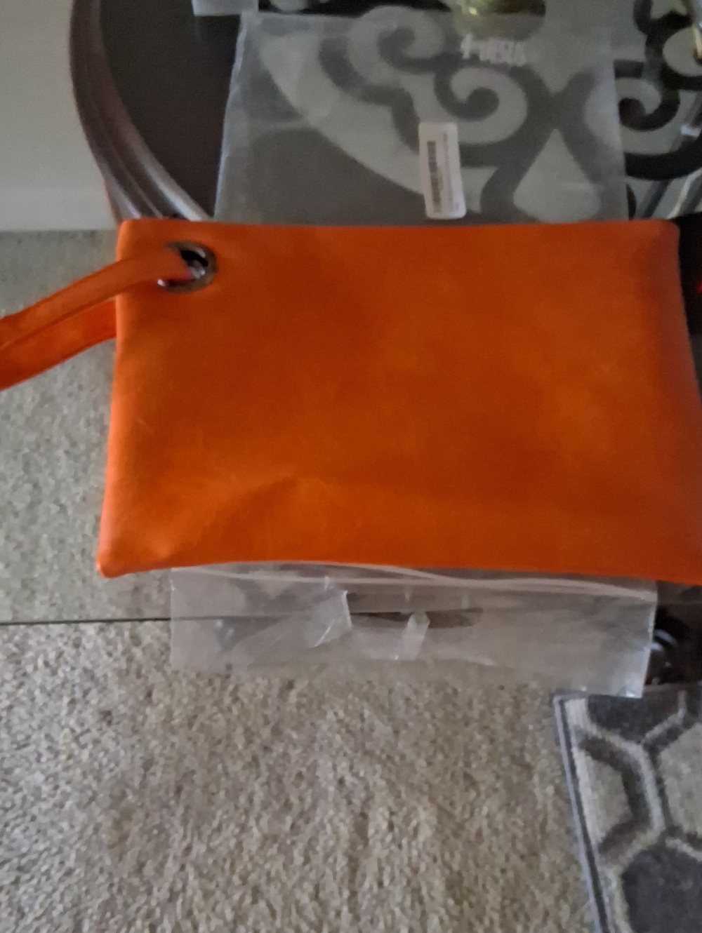 Orange Wristlet Clutch with Top Strap - Unbranded